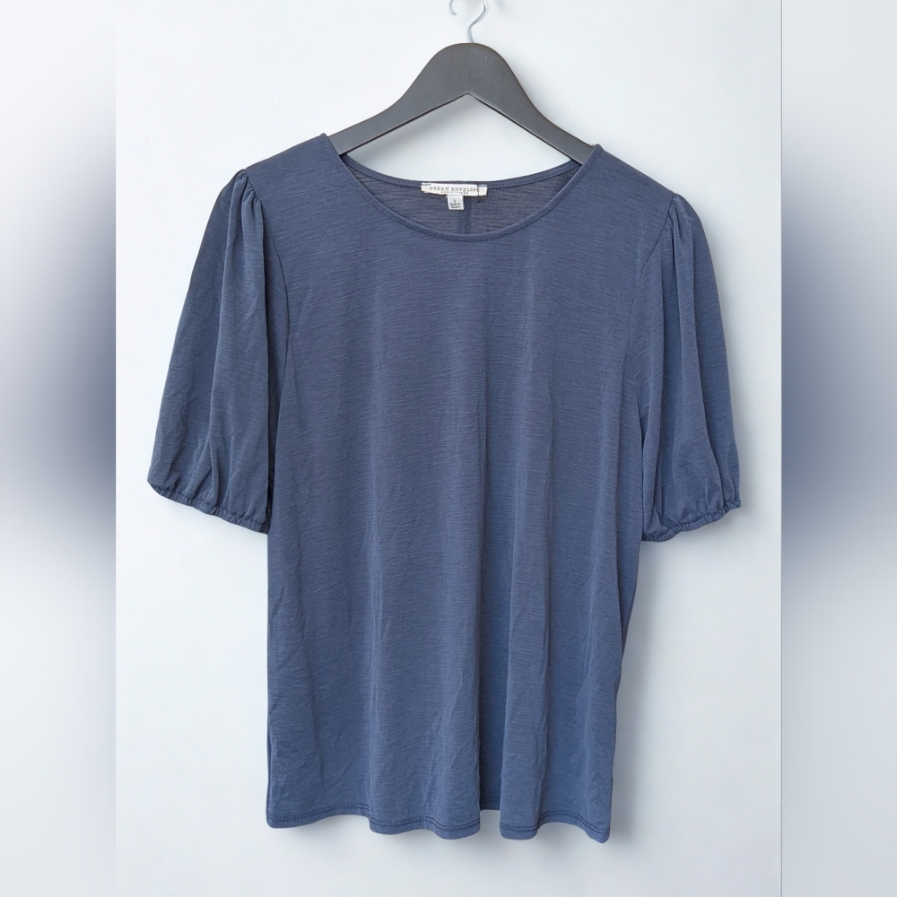 Green Envelope Los Angeles Blue Short Sleeve Top